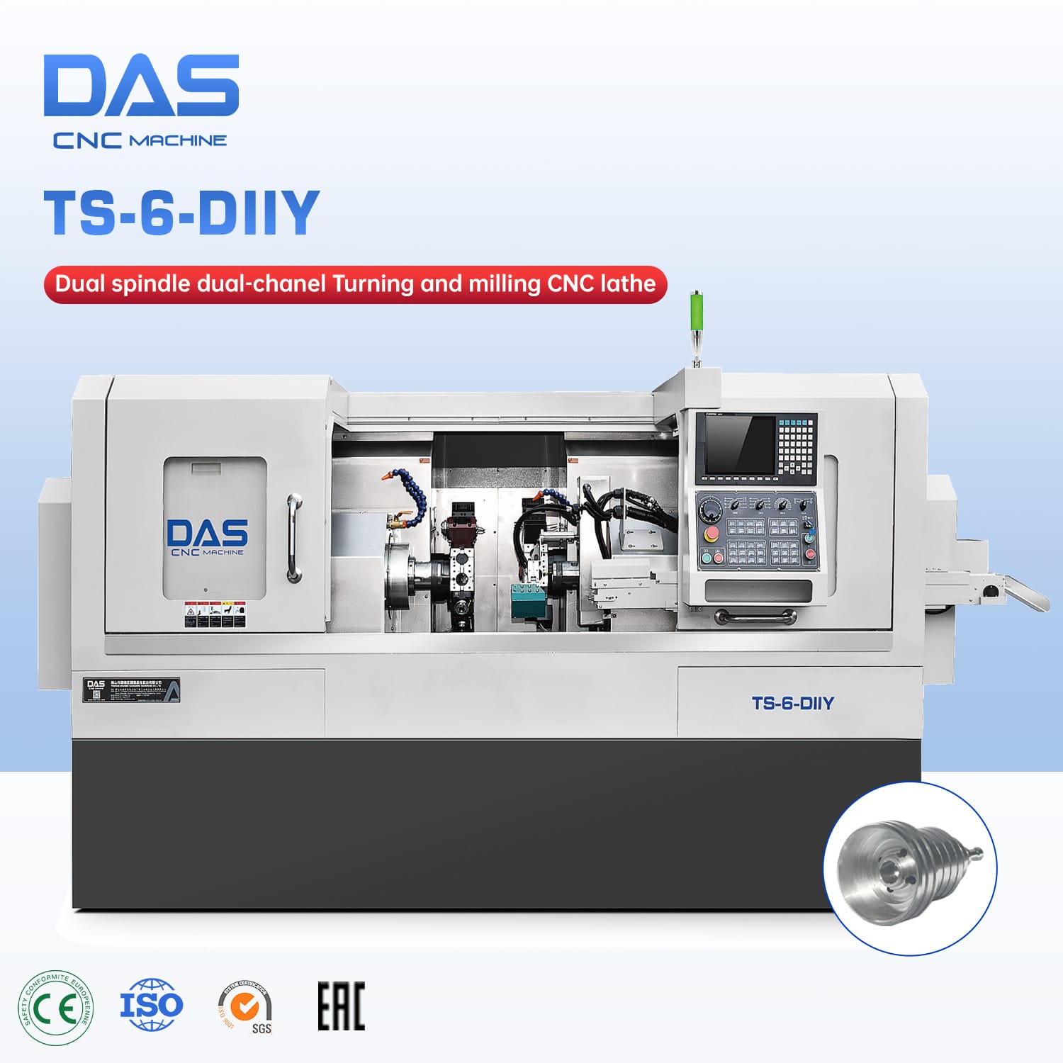 DAS Double Spindle Double Turret Y axis CNC Lathe